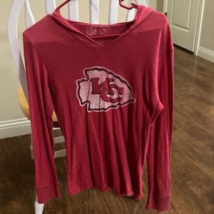 KC Chiefs Long Sleeve Hooded T-shirt